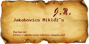 Jakobovics Miklós névjegykártya